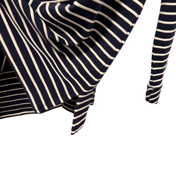 Talbots shirt Sz PL Navy & White Striped Long Sleeve Top Cotton Blend - Picture 11 of 12